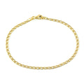 9ct Yellow Gold 7.5 Inch Fine Double Curb Chain Bracelet