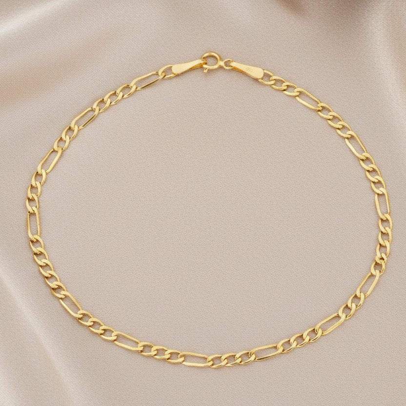 9ct Yellow Gold Figaro Bracelet