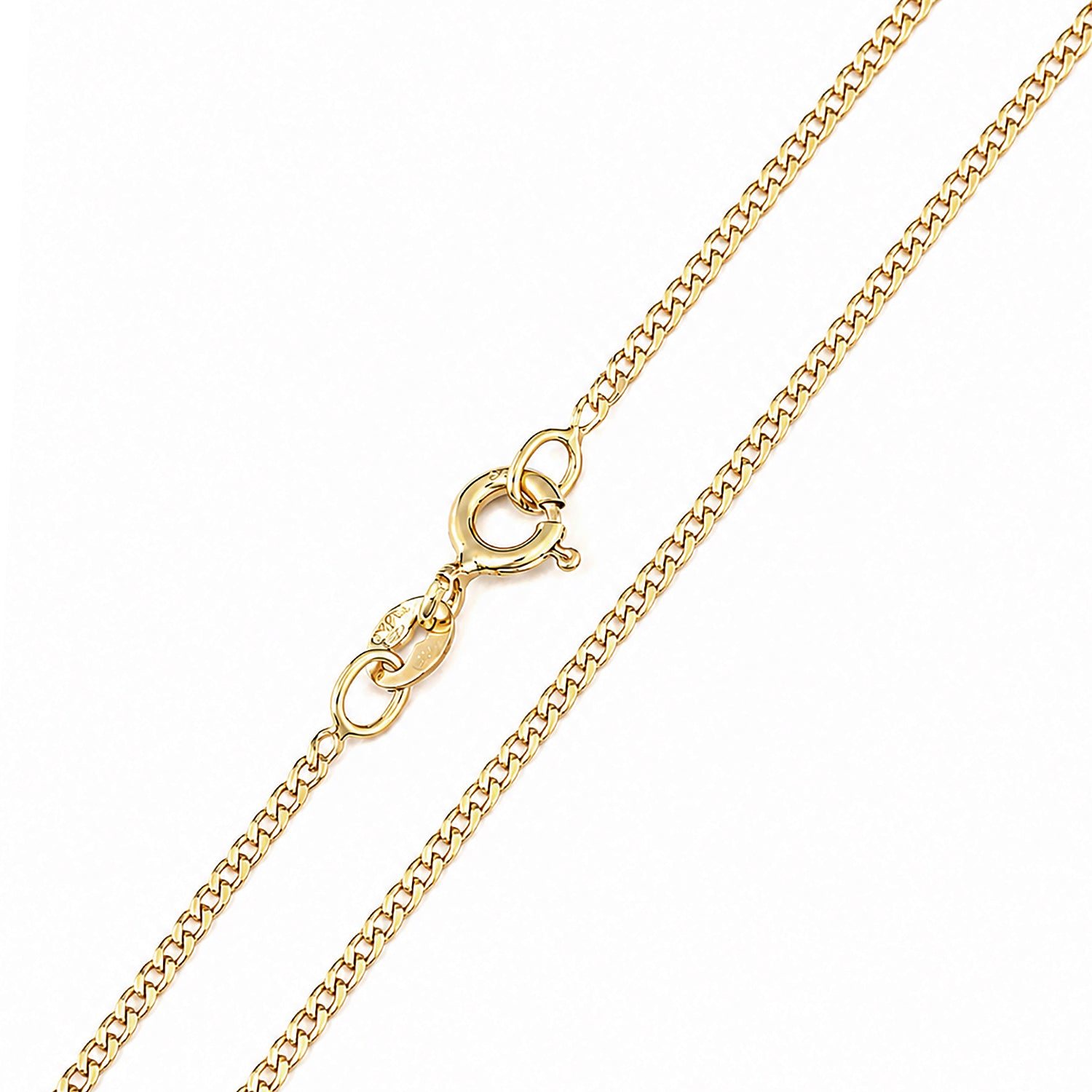 9ct Yellow Gold 16 Inch Fine Curb Chain Necklace
