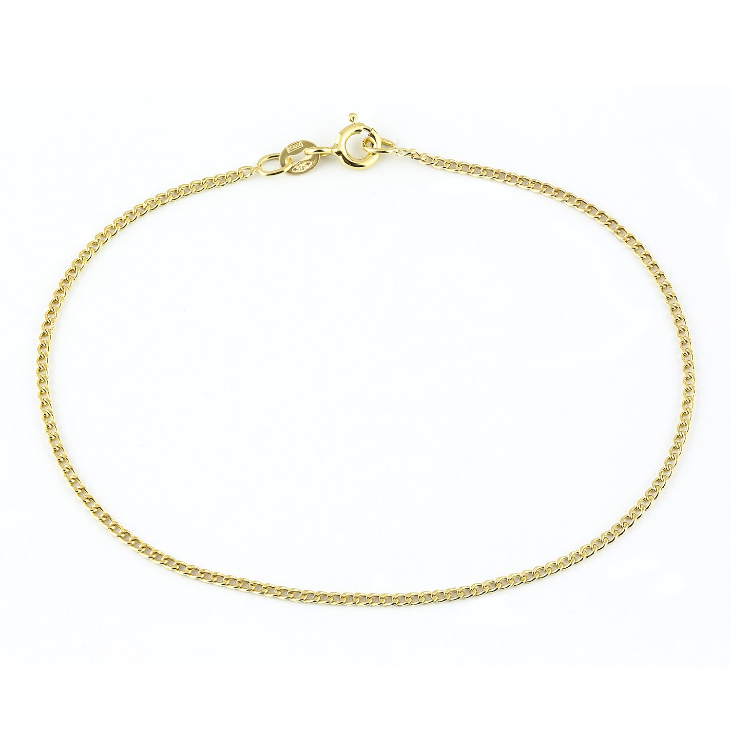 9ct Yellow Gold 7.5 Inch Fine Curb Chain Bracelet