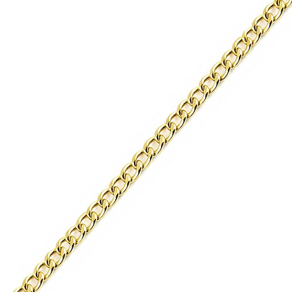 9ct Yellow Gold 7.5 Inch Fine Curb Chain Bracelet