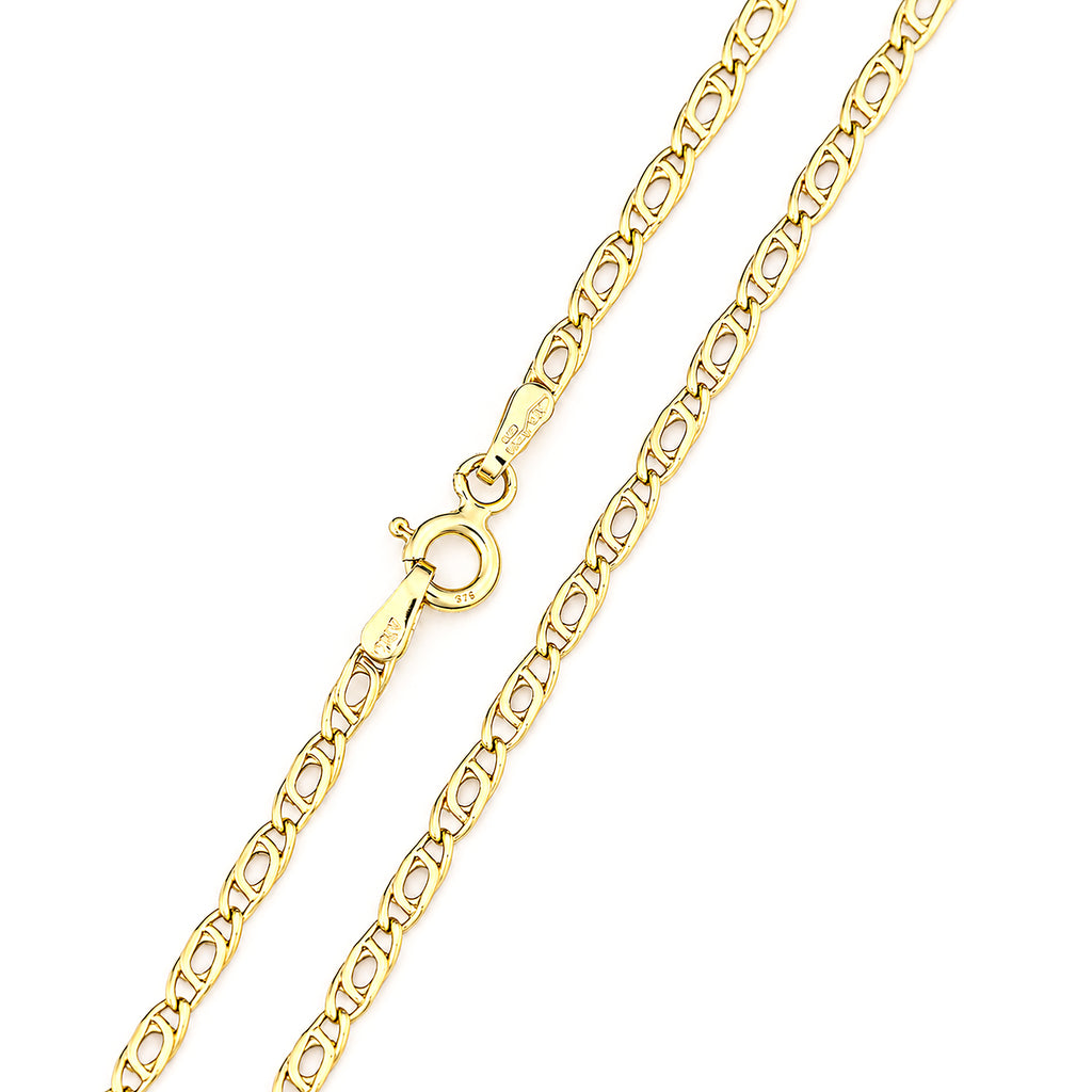 9ct Yellow Gold 16 Inch Mariner Chain Necklace