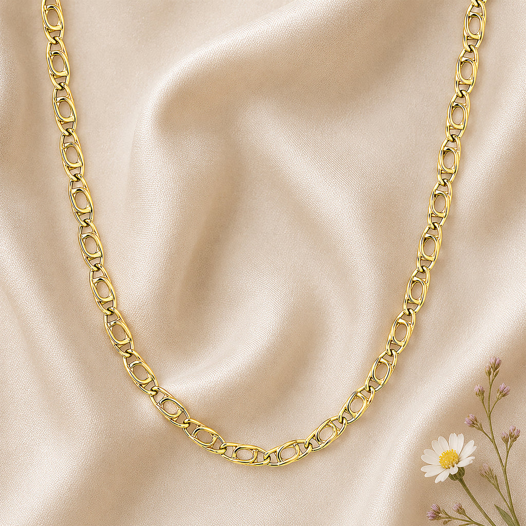 9ct Yellow Gold 16 Inch Mariner Chain Necklace