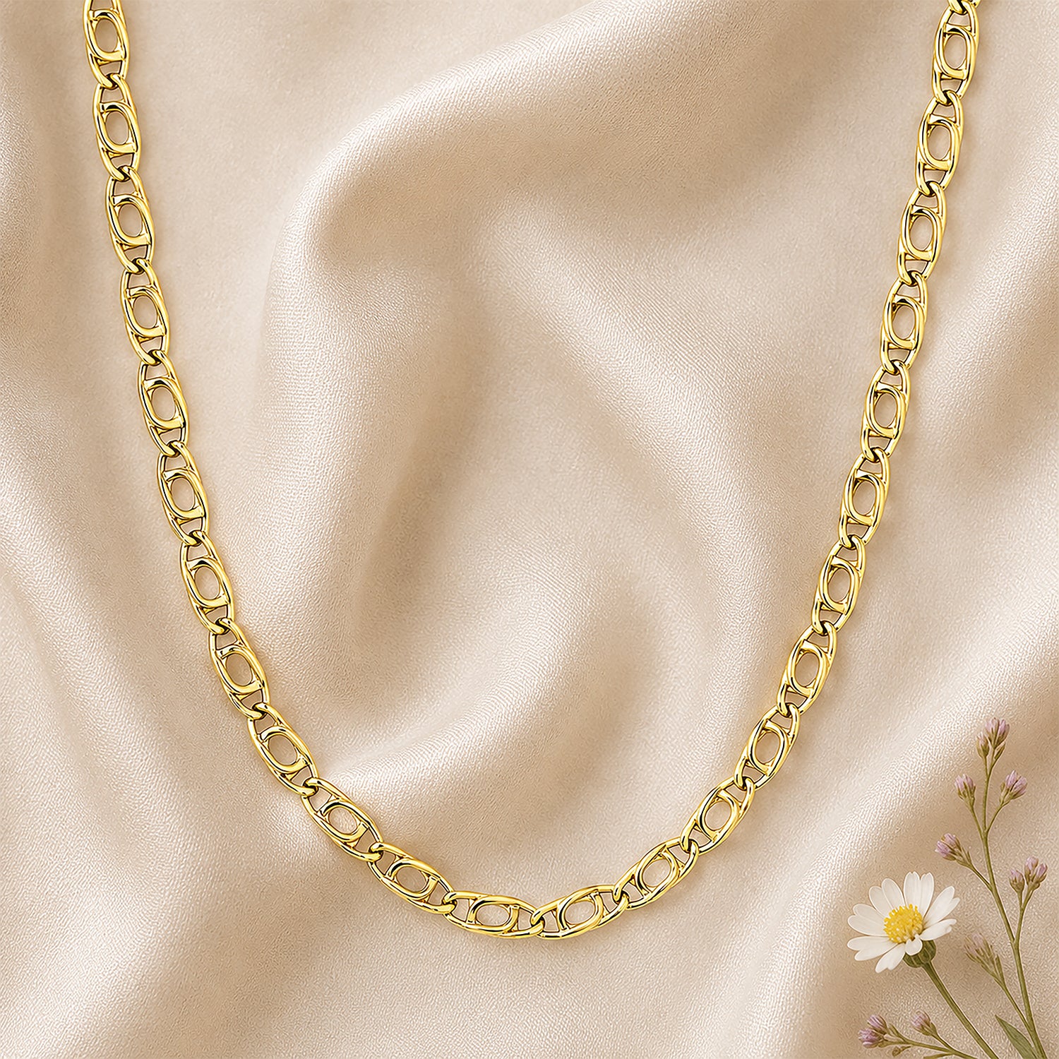 9ct Yellow Gold 16 Inch Mariner Chain Necklace