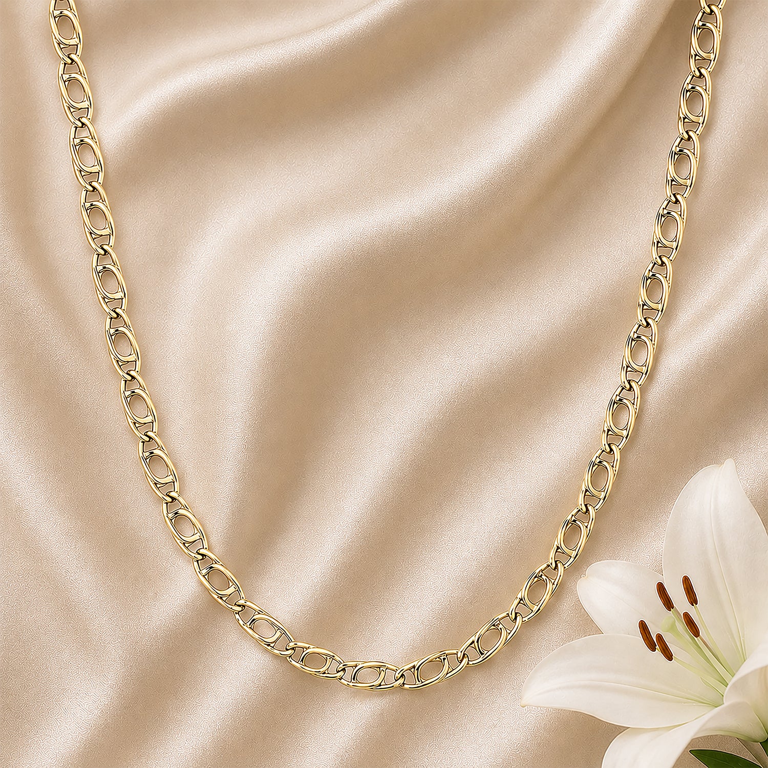 9ct Yellow Gold 18 Inch Mariner Chain Necklace