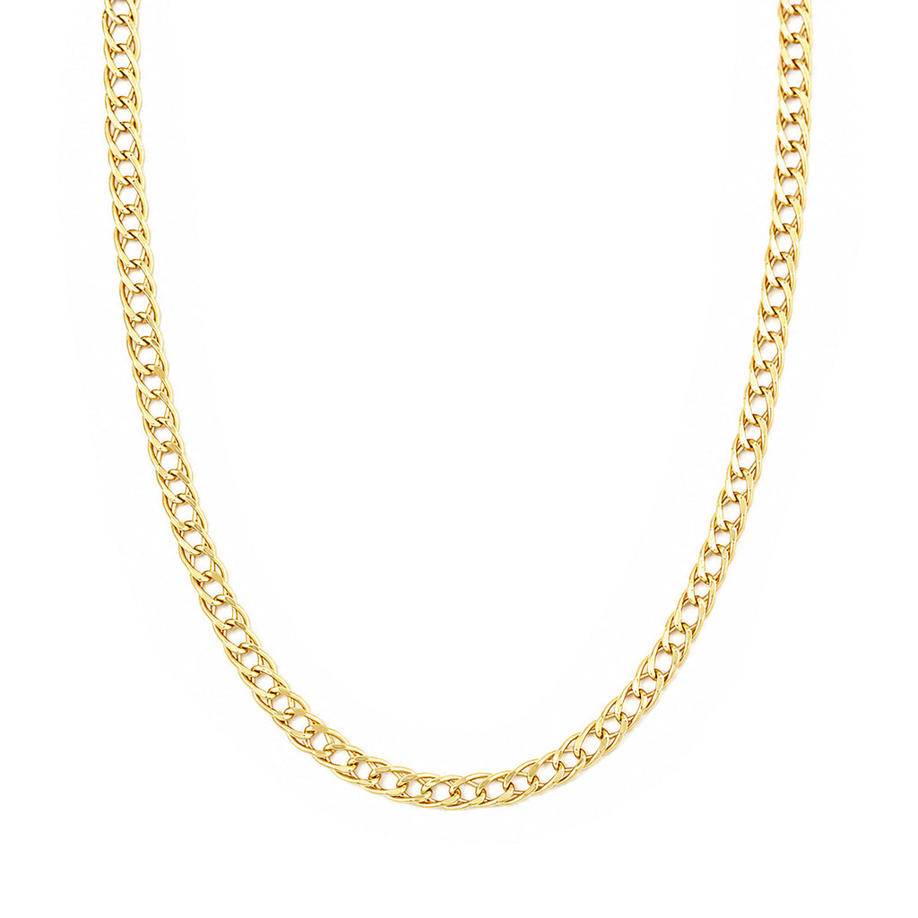 9ct Yellow Gold 16 Inch Fine Double Curb Chain Necklace