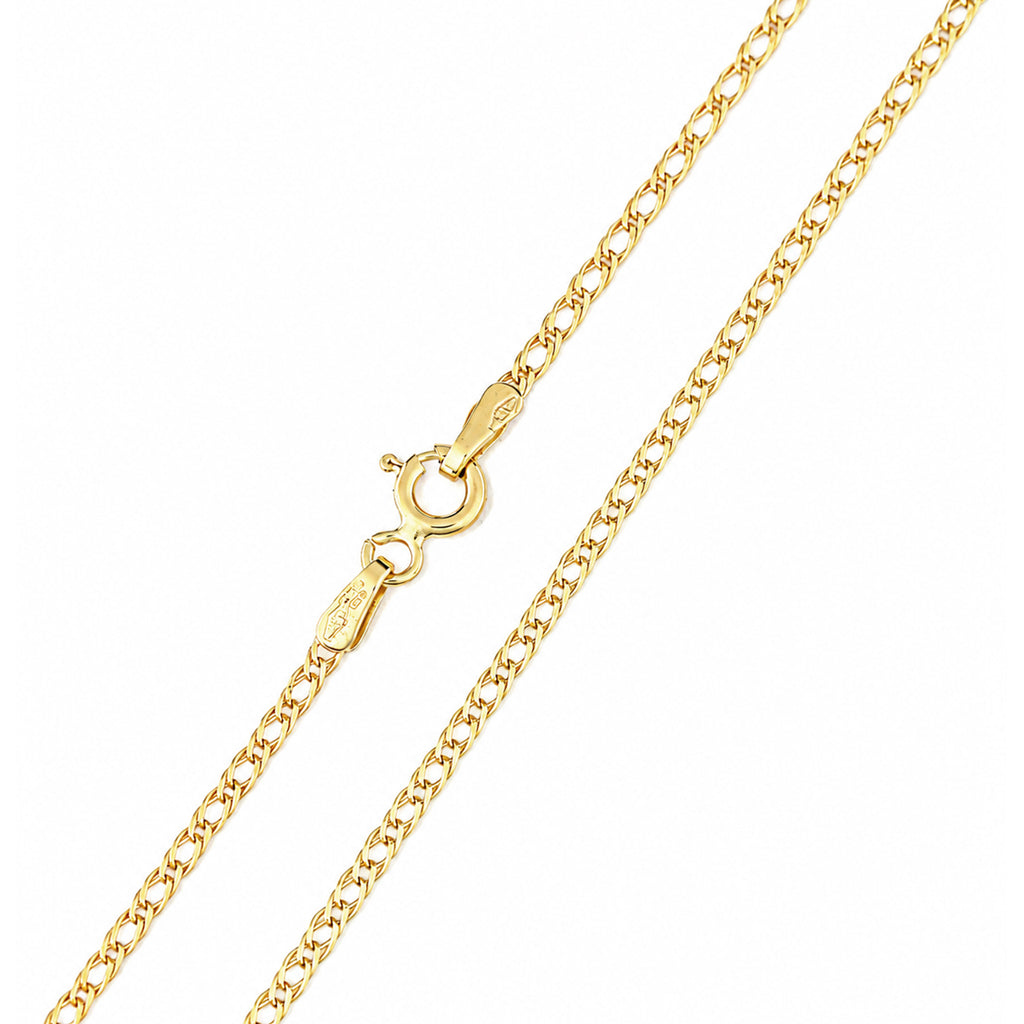 9ct Yellow Gold 16 Inch Fine Double Curb Chain Necklace