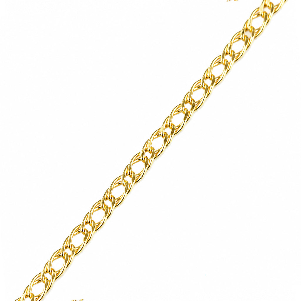 9ct Yellow Gold 16 Inch Fine Double Curb Chain Necklace