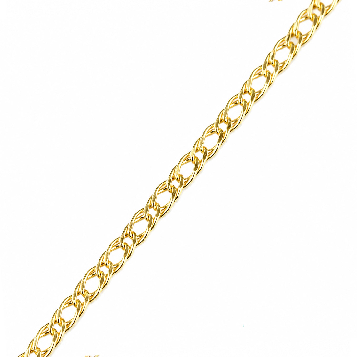 9ct Yellow Gold 16 Inch Fine Double Curb Chain Necklace
