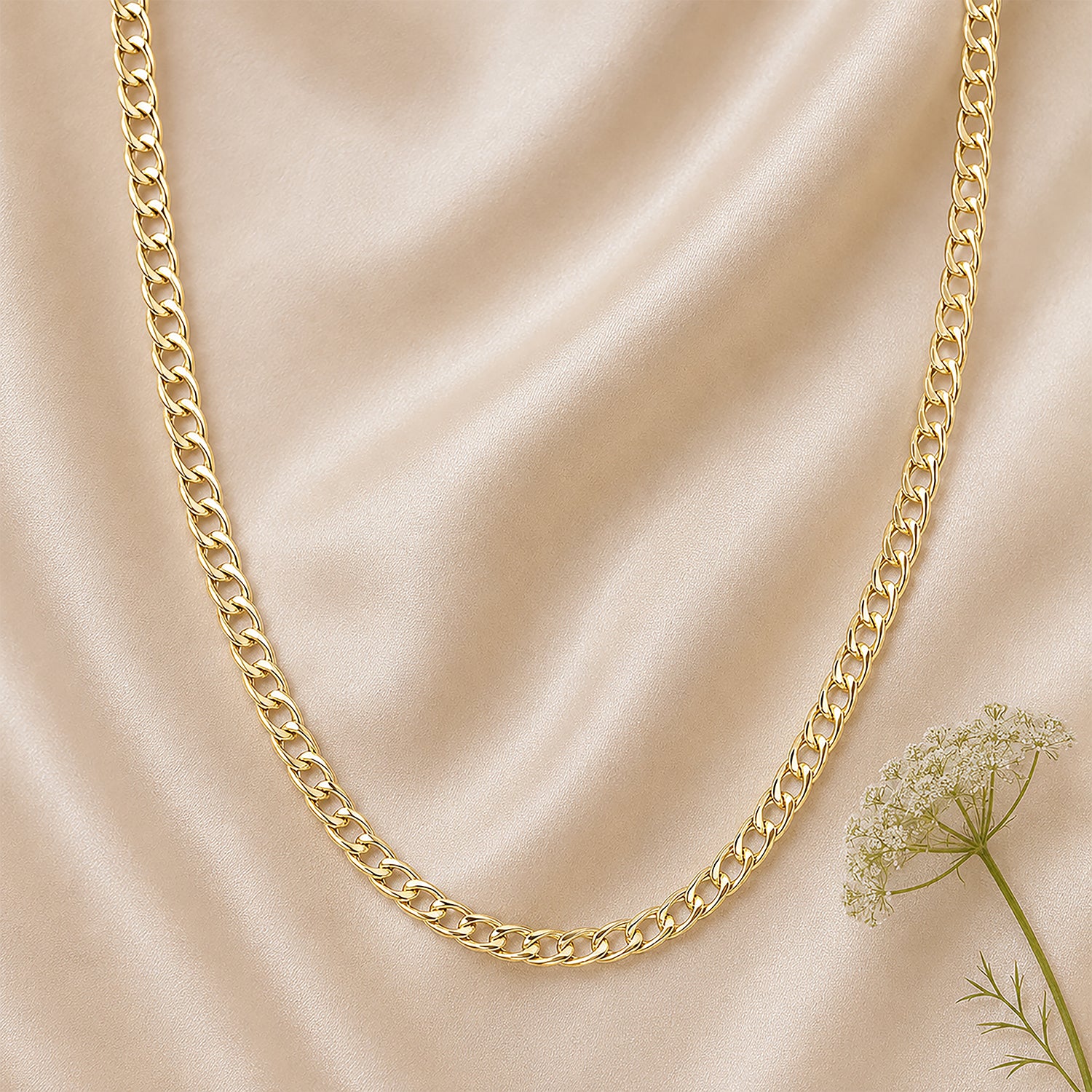 9ct Yellow Gold 16 Inch Fine Double Curb Chain Necklace