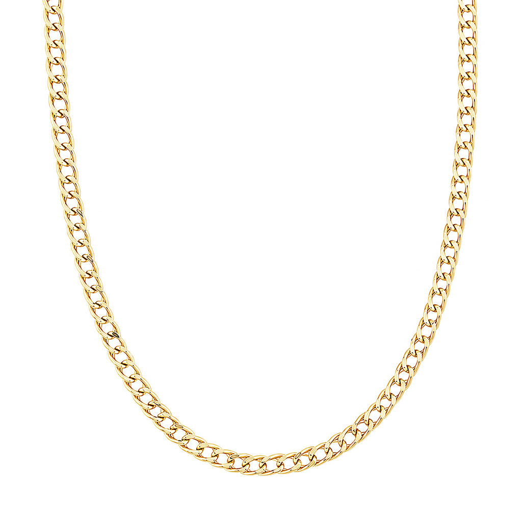 9ct Yellow Gold 18 Inch Fine Double Curb Chain Necklace