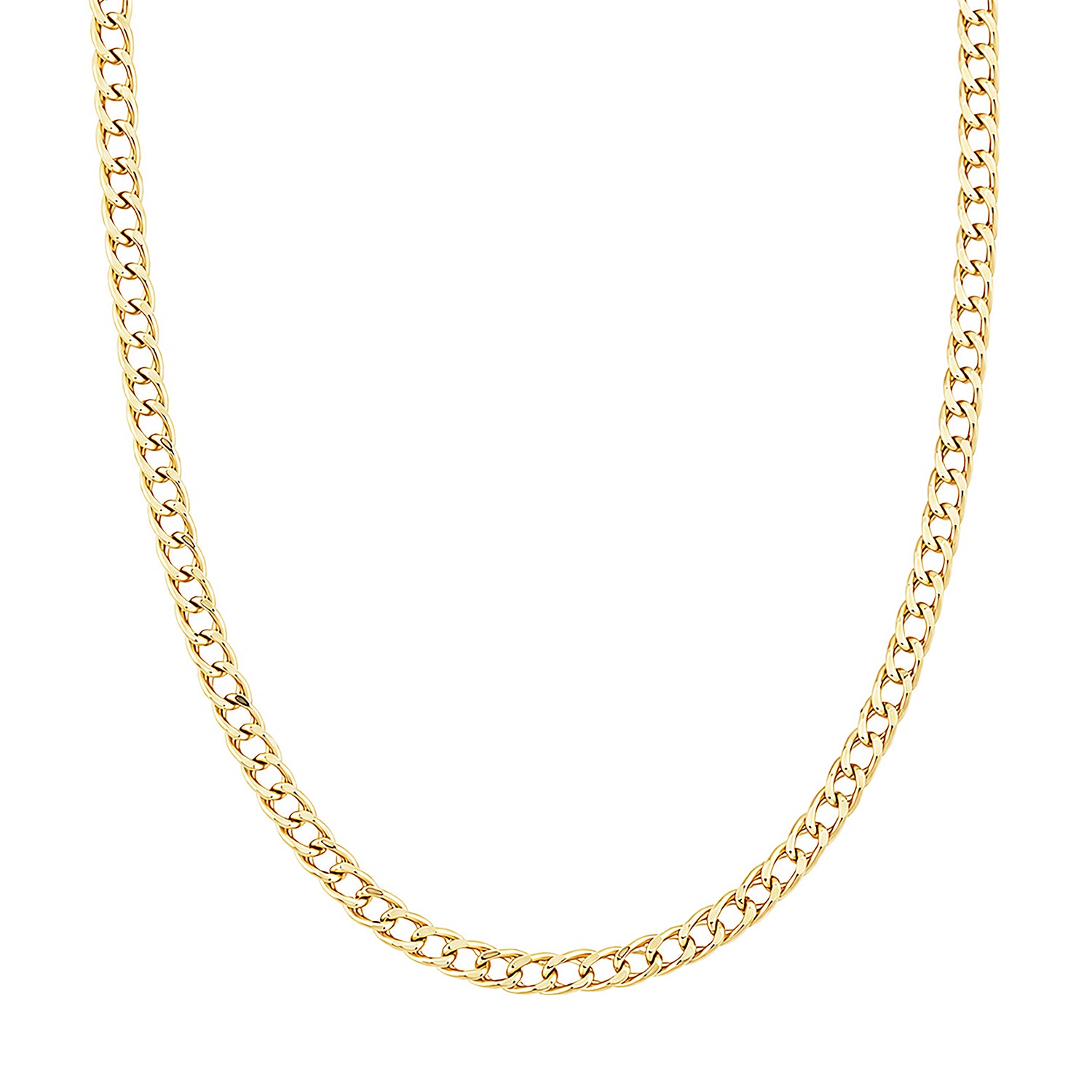 9ct Yellow Gold 18 Inch Fine Double Curb Chain Necklace