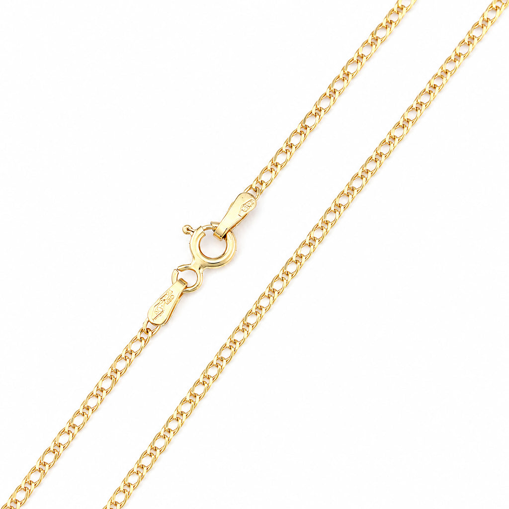9ct Yellow Gold 18 Inch Fine Double Curb Chain Necklace