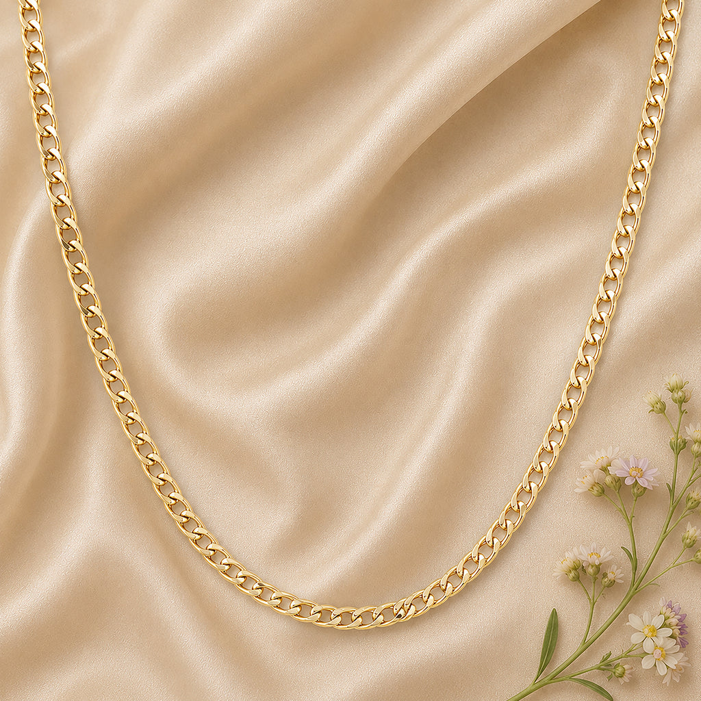 9ct Yellow Gold 18 Inch Fine Double Curb Chain Necklace