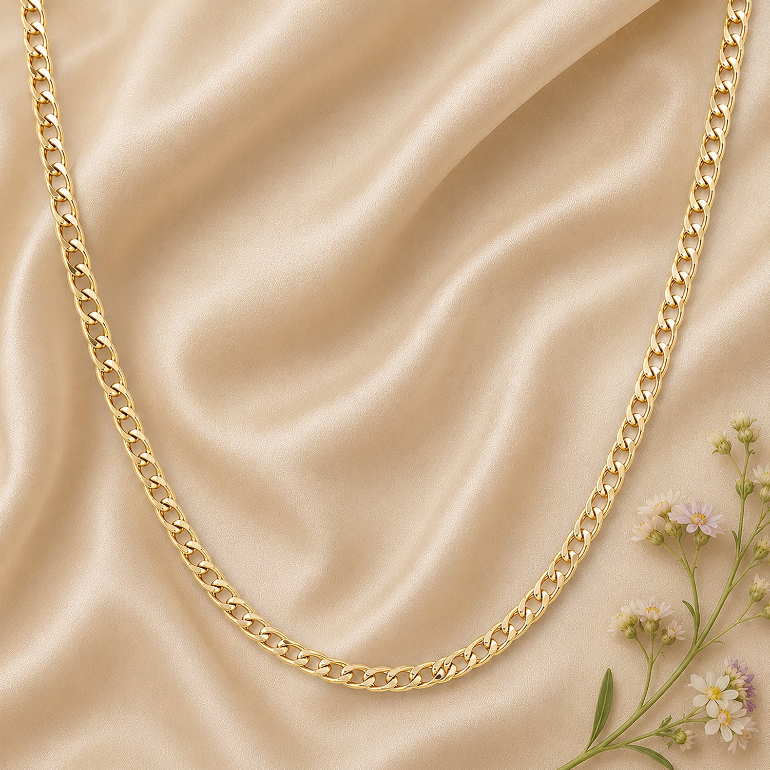 9ct Yellow Gold 18 Inch Fine Double Curb Chain Necklace