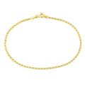 9ct Yellow Gold 7.5 Inch Fine Double Curb Chain Bracelet
