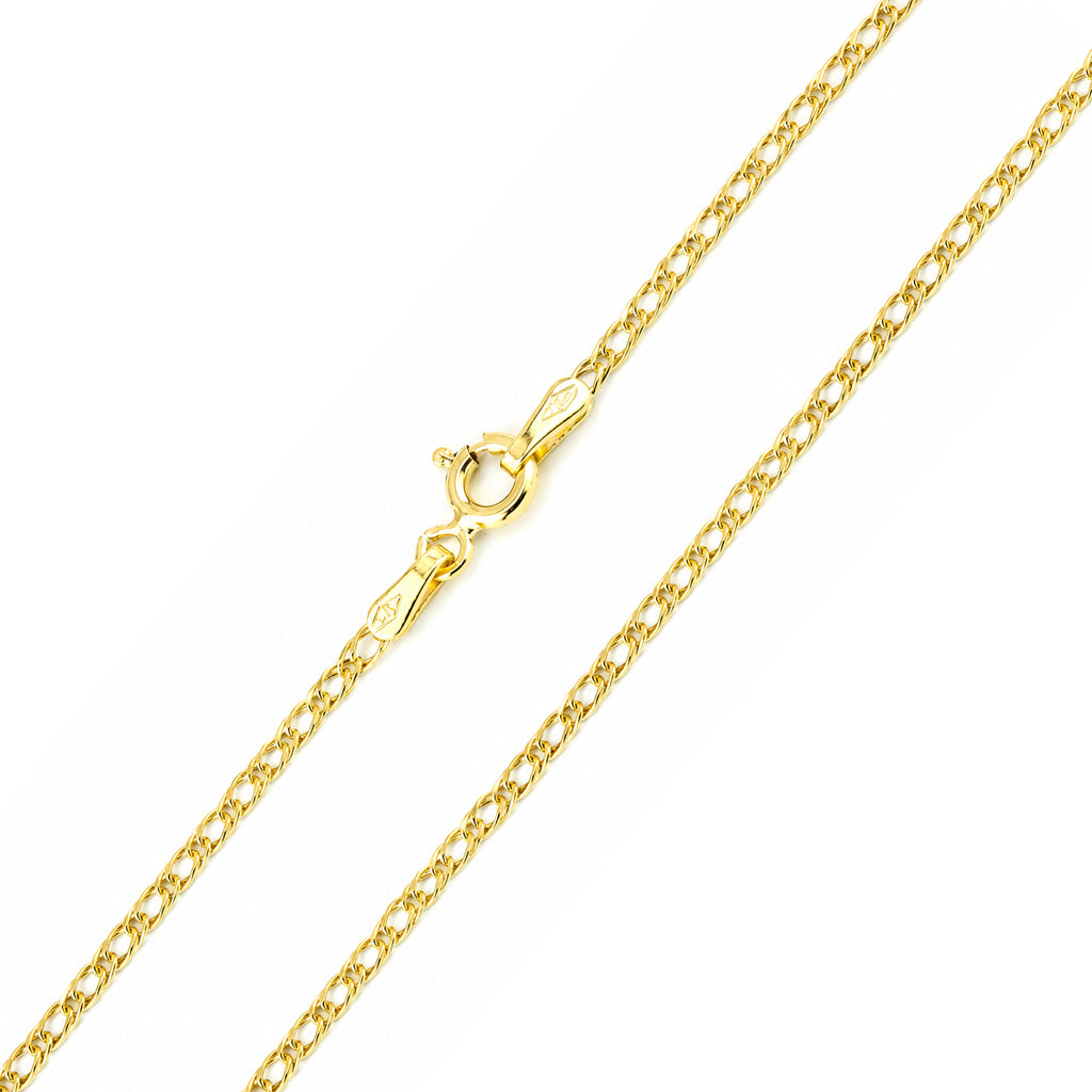 9ct Yellow Gold 7.5 Inch Fine Double Curb Chain Bracelet