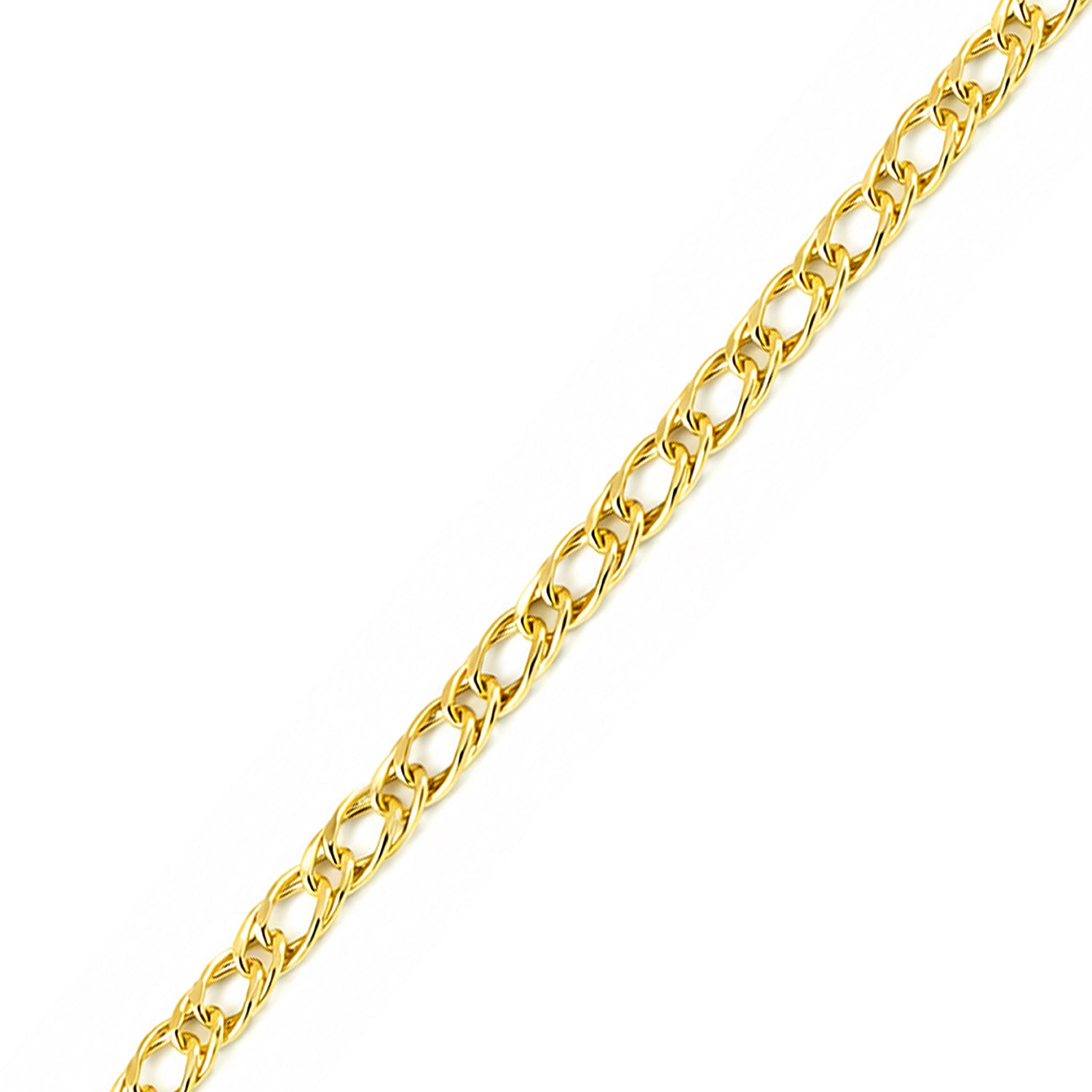 9ct Yellow Gold 7.5 Inch Fine Double Curb Chain Bracelet