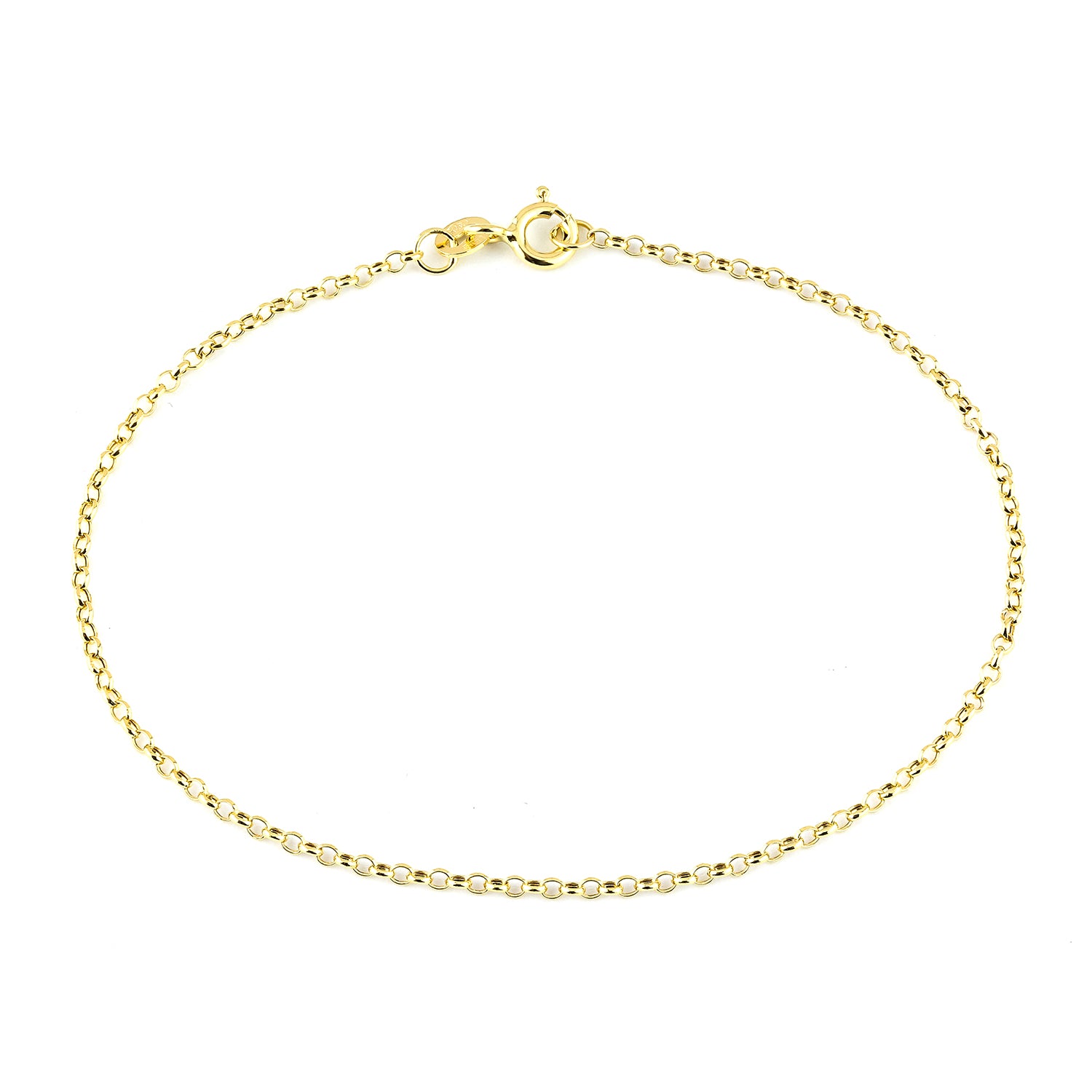 9ct Yellow Gold 7.5 Inch Rolo Chain Bracelet