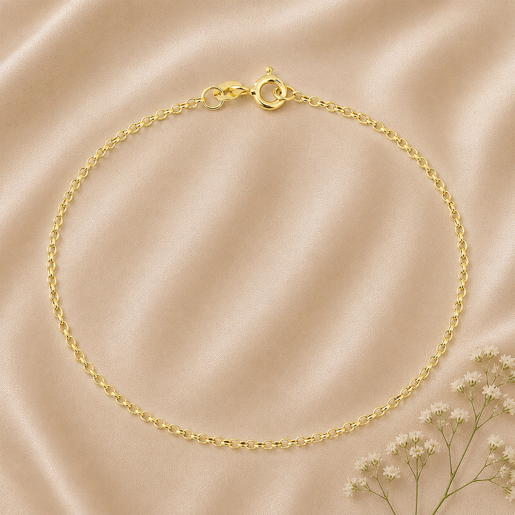 9ct Yellow Gold 7.5 Inch Rolo Chain Bracelet