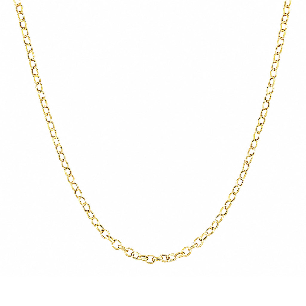 9ct Yellow Gold Rolo Chain Necklace 16 Inch Length