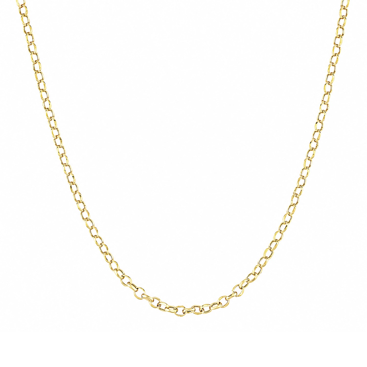 9ct Yellow Gold Rolo Chain Necklace 16 Inch Length