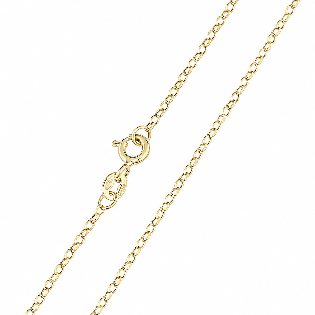 9ct Yellow Gold Rolo Chain Necklace 16 Inch Length
