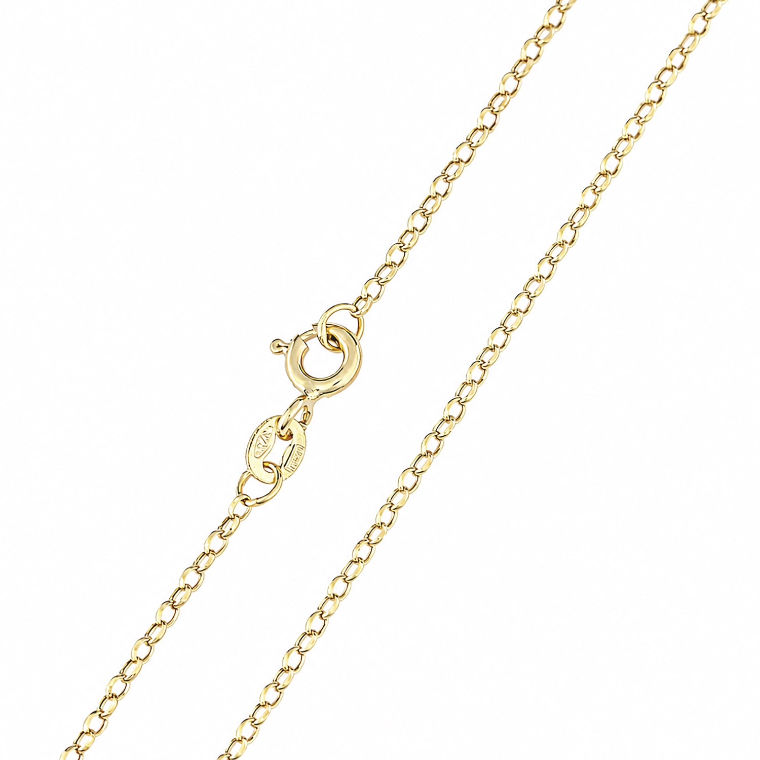 9ct Yellow Gold Rolo Chain Necklace 16 Inch Length