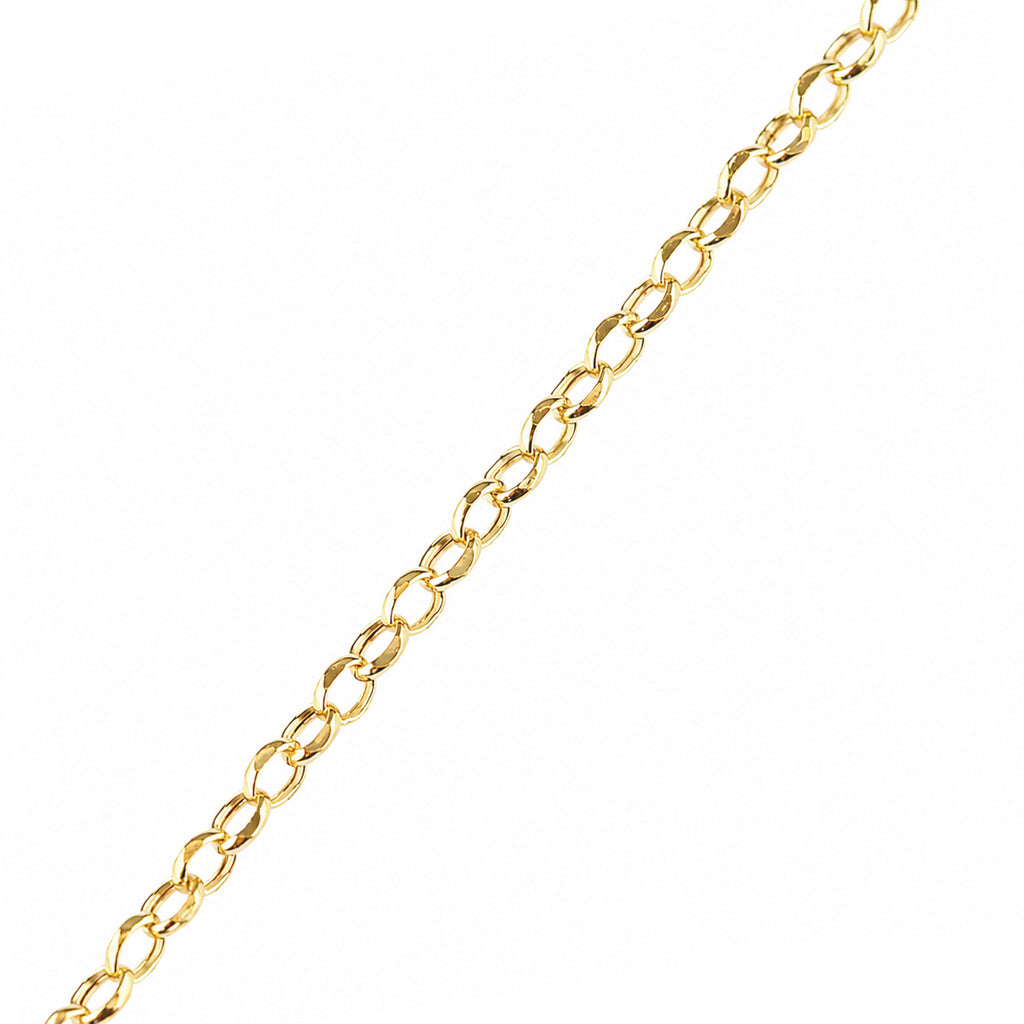 9ct Yellow Gold Rolo Chain Necklace 16 Inch Length