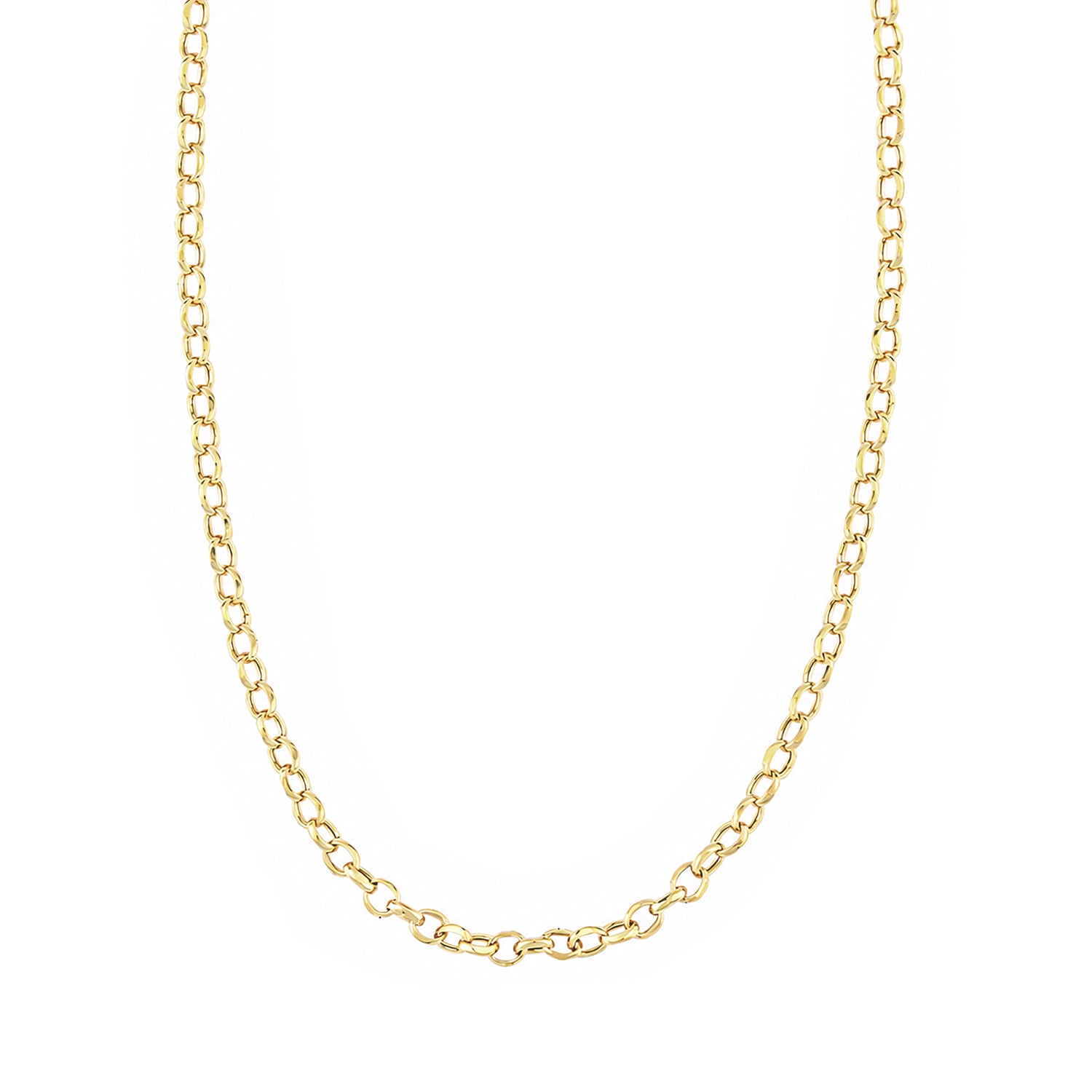 9ct Yellow Gold Rolo Chain Necklace 18 Inch Length