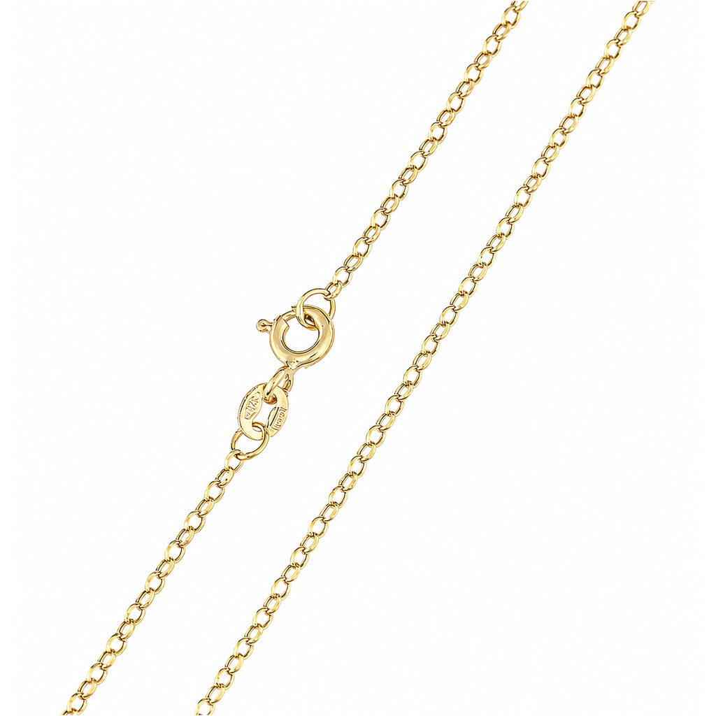 9ct Yellow Gold Rolo Chain Necklace 18 Inch Length
