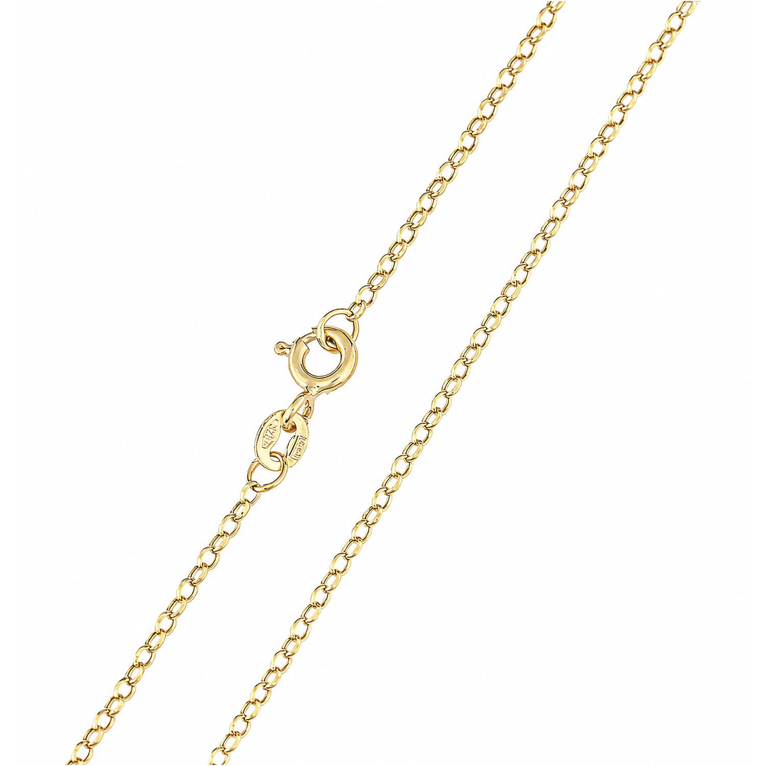 9ct Yellow Gold Rolo Chain Necklace 18 Inch Length