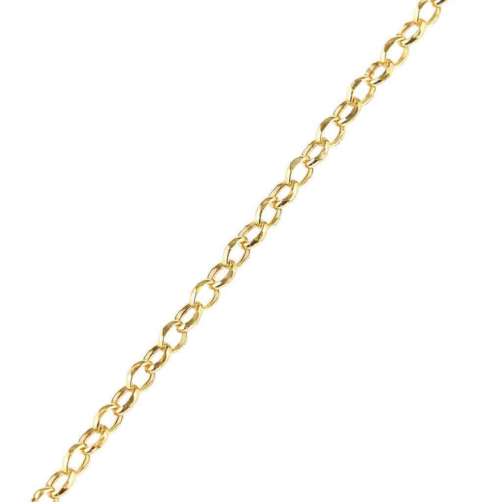 9ct Yellow Gold Rolo Chain Necklace 18 Inch Length