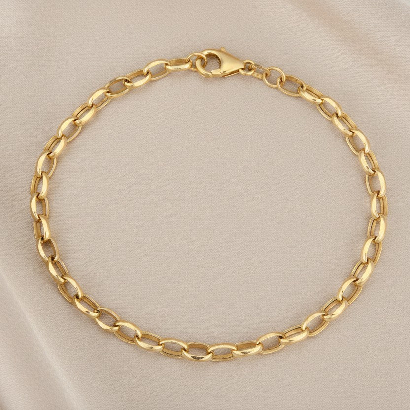 9ct Yellow Gold Belcher Chain Bracelet