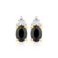 9ct Yellow Gold Sapphire and Diamond Stud Earrings