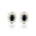 9ct Yellow Gold Sapphire and Diamond Halo Earrings