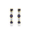 9ct Yellow Gold Sapphire and Diamond Huggie Earrings