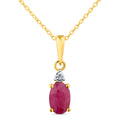 9ct Yellow Gold Ruby and Diamond Pendant