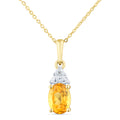 9ct Yellow Gold Citrine and Diamond Pendant