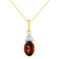 9ct Yellow Gold Garnet and Diamond Pendant