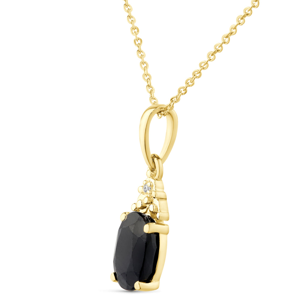 9ct Yellow Gold Sapphire and Diamond Pendant