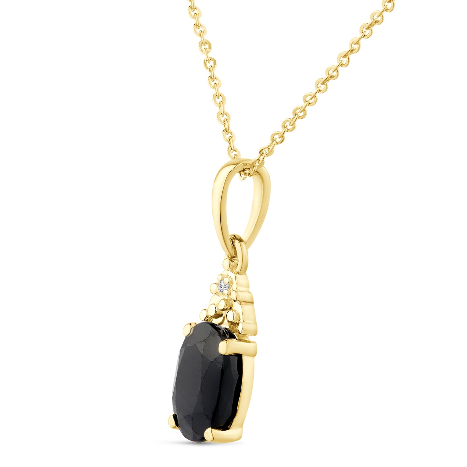 9ct Yellow Gold Sapphire and Diamond Pendant