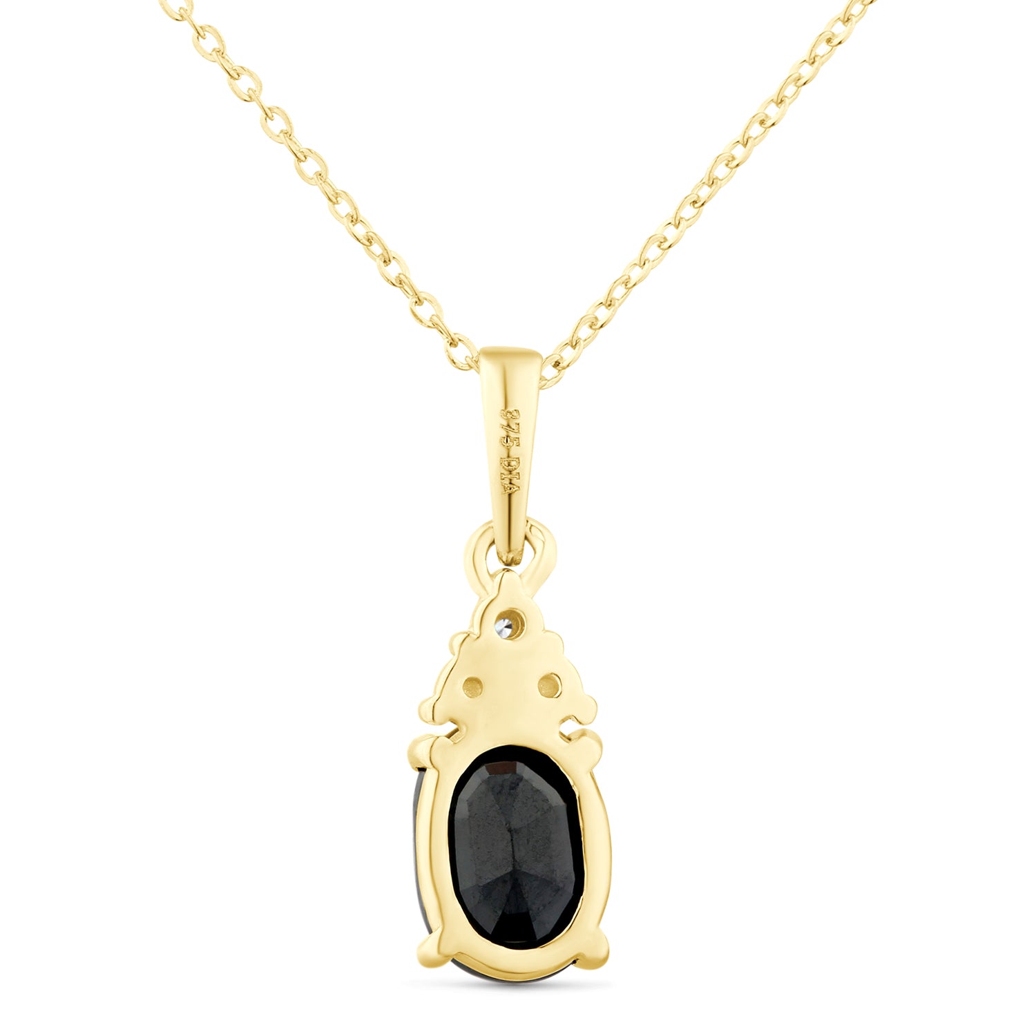 9ct Yellow Gold Sapphire and Diamond Pendant