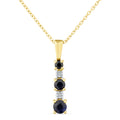 9ct Yellow Gold Sapphire and Diamond Stick Pendant
