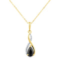 9ct Yellow Gold Sapphire and Diamond Infinity Pendant