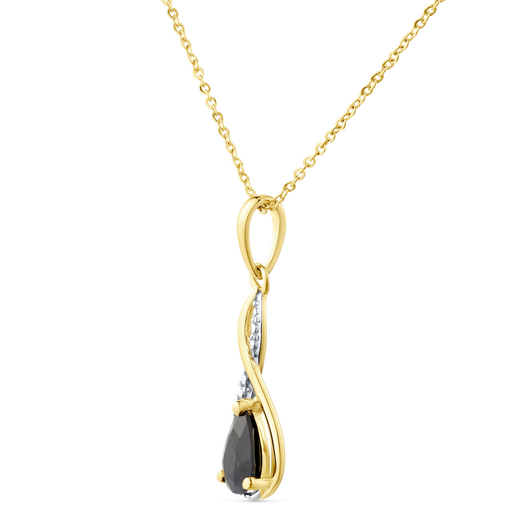 9ct Yellow Gold Sapphire and Diamond Infinity Pendant