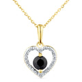 9ct Yellow Gold Sapphire and Diamond Heart Pendant