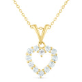 9ct Yellow Gold Blue Topaz and Diamond Open Heart Pendant