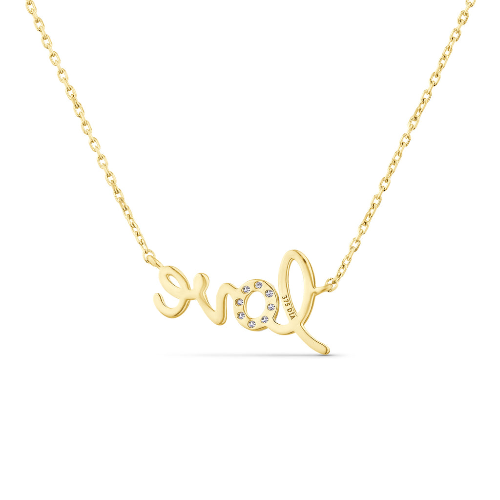 9ct Yellow Gold Love Diamond Necklace