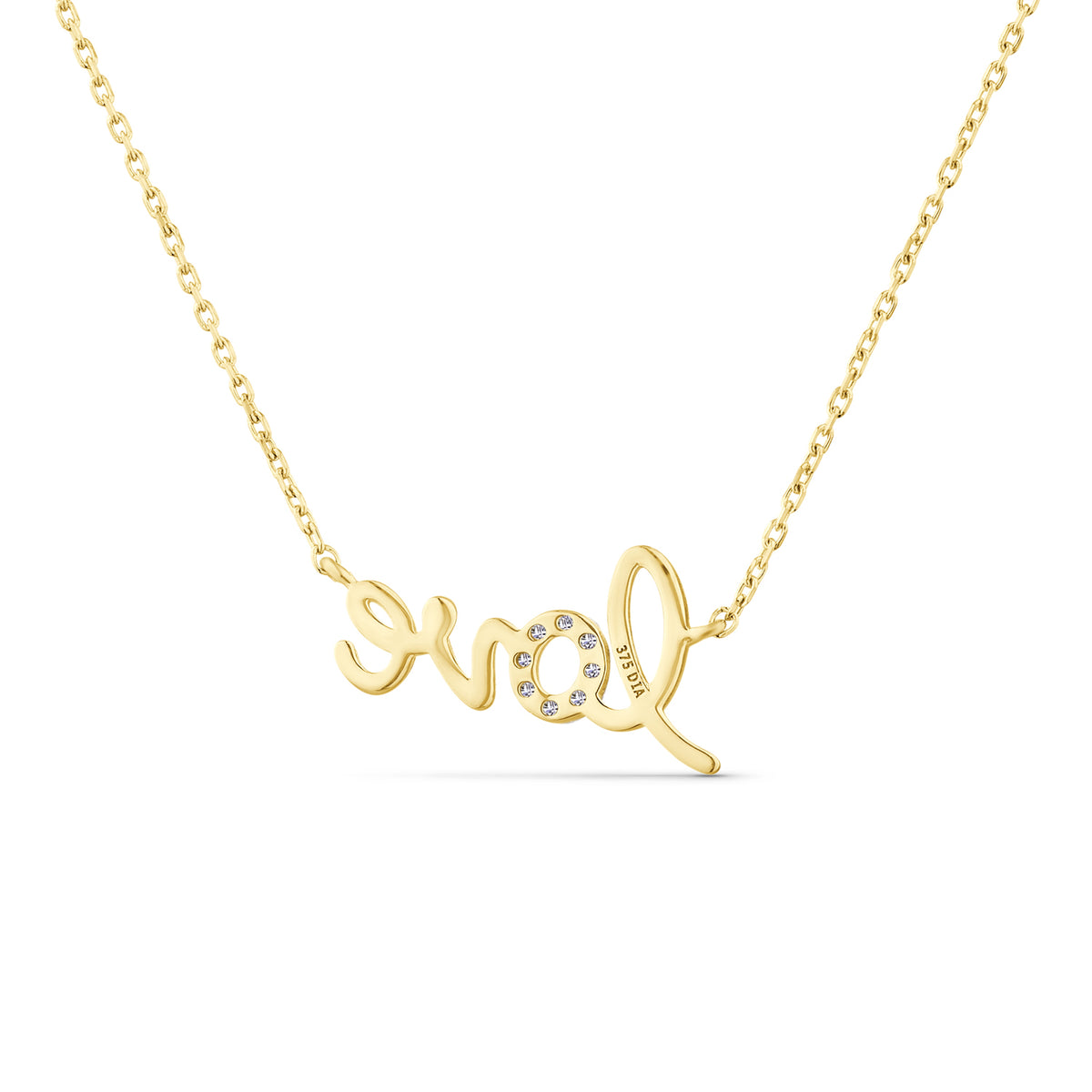 9ct Yellow Gold Love Diamond Necklace